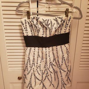 Ann Taylor Strapless Black and White Dress